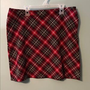Plaid Mini Skirt in Red and Black